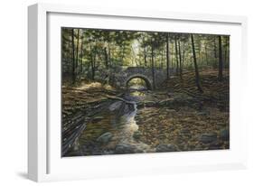 Rock Bridge White Tails-Bruce Dumas-Framed Giclee Print