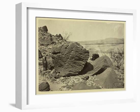 Rock Carved by Drifting Sand, Below Fortification Rock, Arizona, 1871-Timothy O'Sullivan-Framed Photographic Print