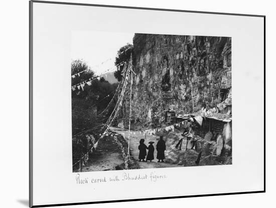 Rock Carved with Buddhist Figures, Tibet, 1903-04-John Claude White-Mounted Giclee Print