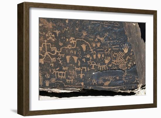 Rock Carvings, Newspaper Rock, Blue Mesa, Petrified Forest National Park, Arizona, USA-null-Framed Giclee Print