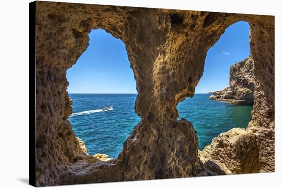 Rock Cave, Algar Seco, Carvoeiro, Algarve, Portugal-Sabine Lubenow-Stretched Canvas