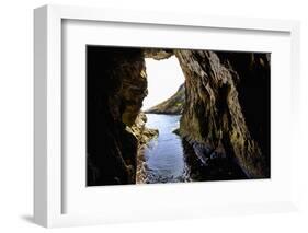 Rock Cave and Cliff, Xlendi, Gozo, Malta-Massimo Borchi-Framed Photographic Print