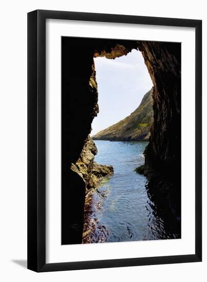 Rock Cave and Cliff, Xlendi, Gozo, Malta-Massimo Borchi-Framed Photographic Print