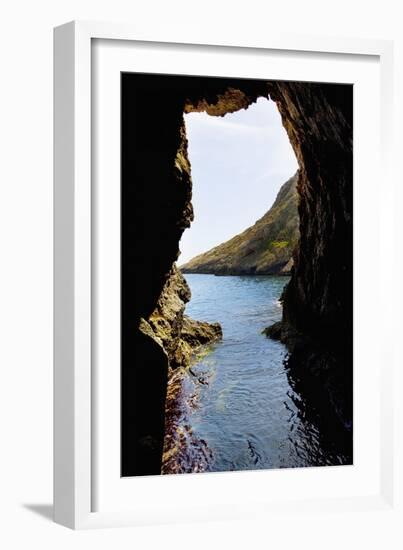 Rock Cave and Cliff, Xlendi, Gozo, Malta-Massimo Borchi-Framed Photographic Print