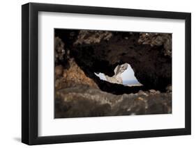 rock cave on the beach, Cap de Creus, Costa Brava, Catalonia, Spain-Peter Kreil-Framed Photographic Print