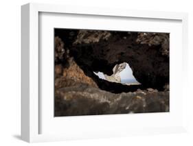 rock cave on the beach, Cap de Creus, Costa Brava, Catalonia, Spain-Peter Kreil-Framed Photographic Print