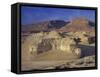 Rock Cliffs and Sand Dunes in Front of the Fortress of Masada, Judean Desert, Israel, Middle East-Simanor Eitan-Framed Stretched Canvas