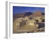 Rock Cliffs and Sand Dunes in Front of the Fortress of Masada, Judean Desert, Israel, Middle East-Simanor Eitan-Framed Photographic Print