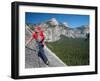 Rock Climber Ascends Slabs at the Base of the Huge Cliff known as the Apron, Yosemite Valley-David Pickford-Framed Photographic Print