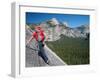 Rock Climber Ascends Slabs at the Base of the Huge Cliff known as the Apron, Yosemite Valley-David Pickford-Framed Photographic Print