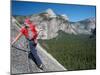 Rock Climber Ascends Slabs at the Base of the Huge Cliff known as the Apron, Yosemite Valley-David Pickford-Mounted Photographic Print
