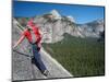 Rock Climber Ascends Slabs at the Base of the Huge Cliff known as the Apron, Yosemite Valley-David Pickford-Mounted Photographic Print