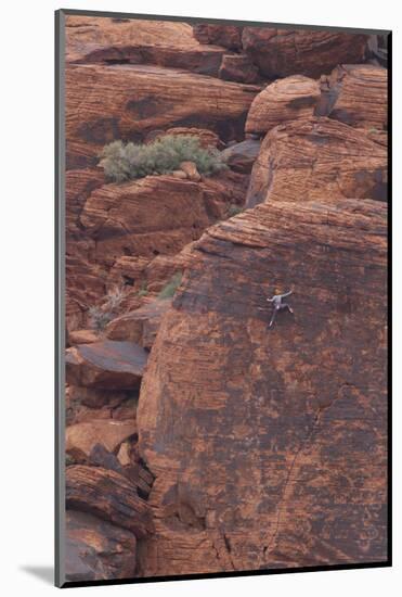 Rock climber at Red Rock Canyon, Las Vegas, Nevada.-Michele Niles-Mounted Photographic Print