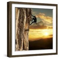 Rock Climber-Andrushko Galyna-Framed Art Print
