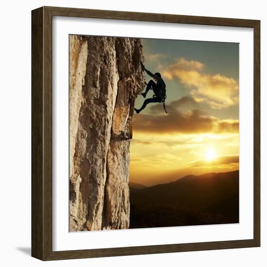 Rock Climber-Andrushko Galyna-Framed Art Print