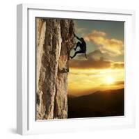 Rock Climber-Andrushko Galyna-Framed Art Print