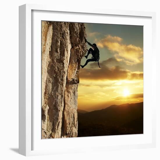 Rock Climber-Andrushko Galyna-Framed Art Print