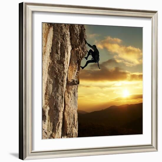 Rock Climber-Andrushko Galyna-Framed Art Print