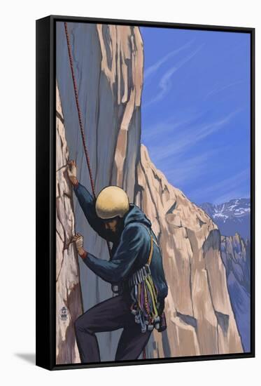 Rock Climber-Lantern Press-Framed Stretched Canvas