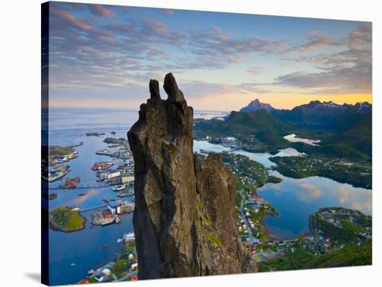 Rock Climbers Scale the Famous Svolv?rgeita, Svolvaer, Lofoten, Nordland, Norway-Doug Pearson-Stretched Canvas