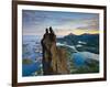 Rock Climbers Scale the Famous Svolv?rgeita, Svolvaer, Lofoten, Nordland, Norway-Doug Pearson-Framed Photographic Print