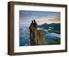 Rock Climbers Scale the Famous Svolv?rgeita, Svolvaer, Lofoten, Nordland, Norway-Doug Pearson-Framed Photographic Print