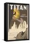 Rock Climbing On Titan-Steve Thomas-Framed Stretched Canvas