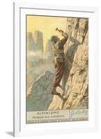 Rock Climbing with Crampons-null-Framed Premium Giclee Print