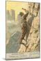 Rock Climbing with Crampons-null-Mounted Premium Giclee Print