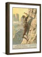 Rock Climbing with Crampons-null-Framed Art Print