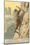 Rock Climbing with Crampons-null-Mounted Art Print