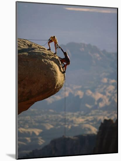 Rock Climbing-null-Mounted Photographic Print