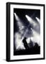 Rock Concert Stage. Guitarist Playing on Electric Guitar.-donatas1205-Framed Photographic Print