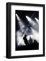 Rock Concert Stage. Guitarist Playing on Electric Guitar.-donatas1205-Framed Photographic Print