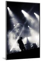 Rock Concert Stage. Guitarist Playing on Electric Guitar.-donatas1205-Mounted Photographic Print