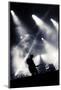 Rock Concert Stage. Guitarist Playing on Electric Guitar.-donatas1205-Mounted Photographic Print