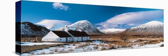 Rock Cottage Glencoe Highlands Scotland-null-Stretched Canvas