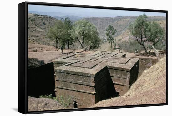 Rock-Cut Christian Church, Lalibela, Unesco World Heritage Site, Ethiopia, Africa-Sybil Sassoon-Framed Stretched Canvas