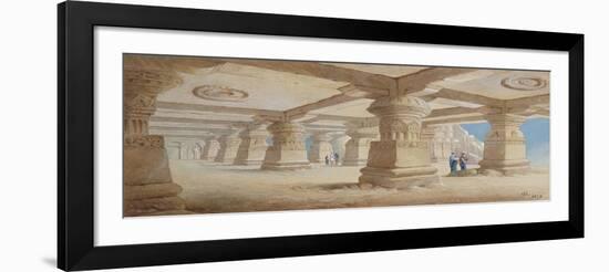 Rock Cut Temple, Ellora, Maharashtra, India, 1878-Edward Arthur Heffer-Framed Giclee Print