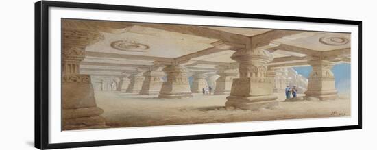 Rock Cut Temple, Ellora, Maharashtra, India, 1878-Edward Arthur Heffer-Framed Giclee Print