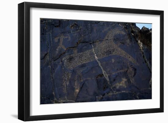 Rock Engraving, Rabati Malik Steppe, Uzbekistan-null-Framed Giclee Print