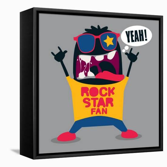 Rock Fan Monster-braingraph-Framed Stretched Canvas