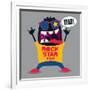 Rock Fan Monster-braingraph-Framed Art Print