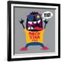 Rock Fan Monster-braingraph-Framed Art Print