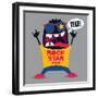 Rock Fan Monster-braingraph-Framed Art Print