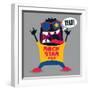 Rock Fan Monster-braingraph-Framed Art Print