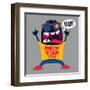 Rock Fan Monster-braingraph-Framed Art Print