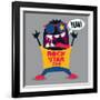 Rock Fan Monster-braingraph-Framed Art Print