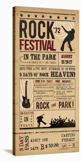 Rock Festival-The Vintage Collection-Framed Stretched Canvas