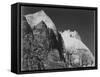 Rock Formation Against Dark Sky "Zion National Park 1941" Utah. 1941-Ansel Adams-Framed Stretched Canvas